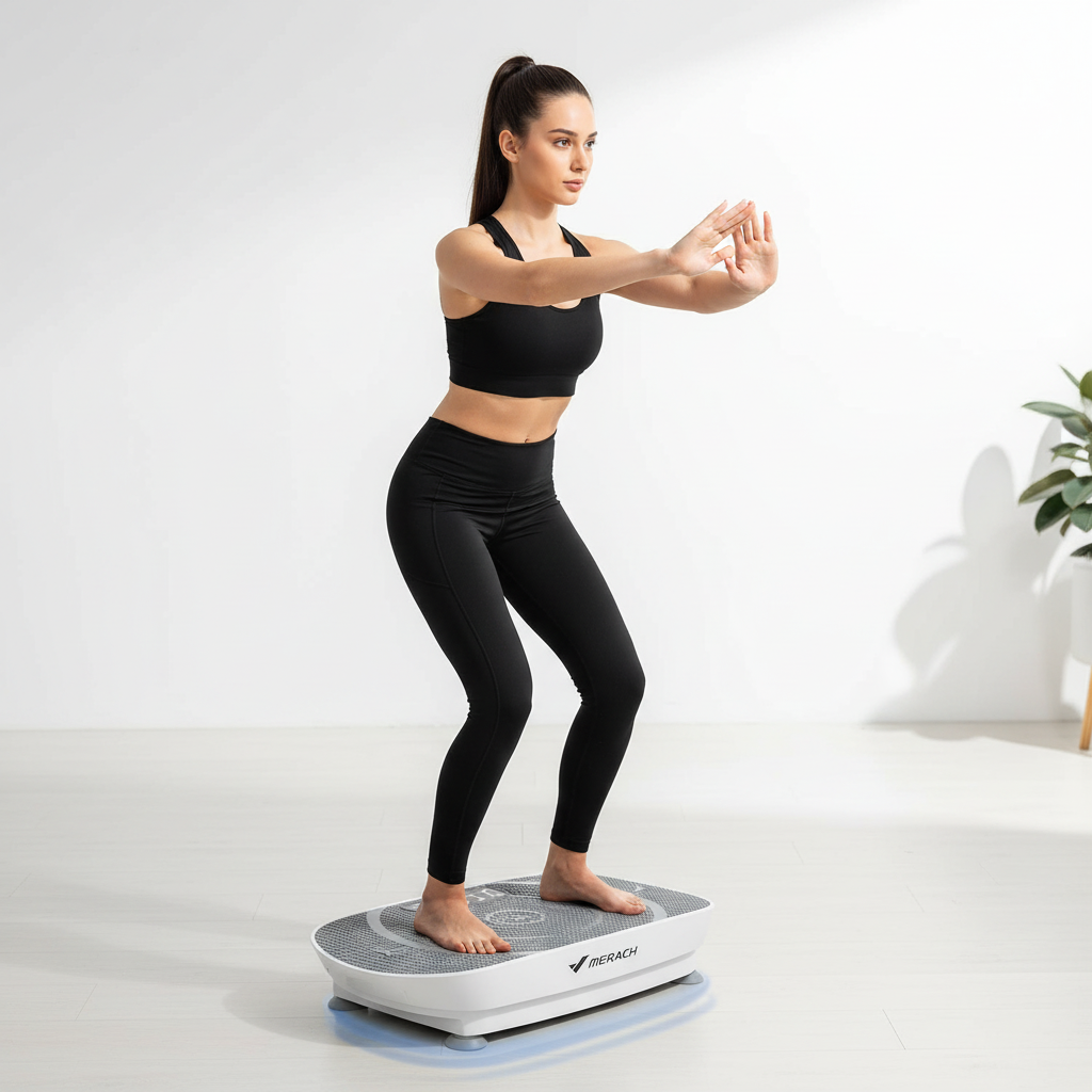 MERACH Curved Whole Body Vibration Plate Exercise Machine