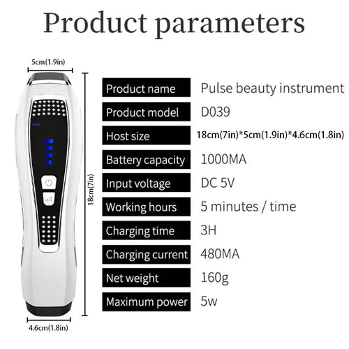 Facial Massage Introduction Device, Tightening & Lifting Photon Rejuvenation Pulse Beauty Device, EMS Microcurrent Beauty Instrument, Facial Beauty Machine, Comfort