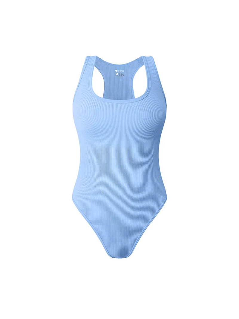 Elevate Your Workout with Our Women's Seamless Sport Bodysuit - Stylish Square Collar Off Shoulder Design for Yoga and Fitness