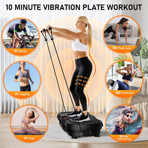 Transform Your Fitness Journey with the GLYLF Vibration Plate Exercise Machine - 130 Levels for Full Body Workouts, Lymphatic Drainage & Weight Loss, 450 Lbs Capacity, Bluetooth & Resistance Bands Included!