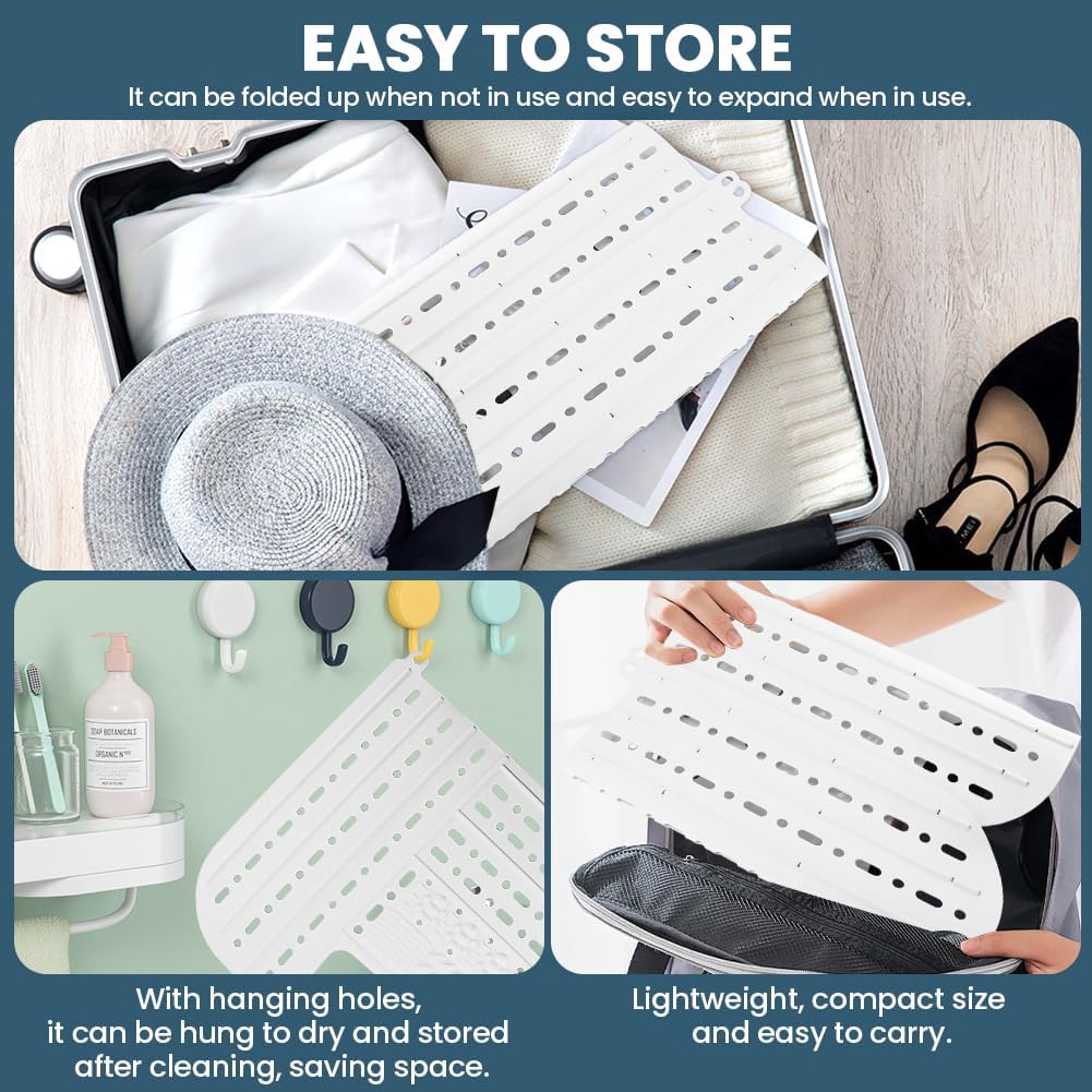 Foldable Bathroom Sink Top Cover - Heat Resistant Silicone Mat & Makeup Mat (White)