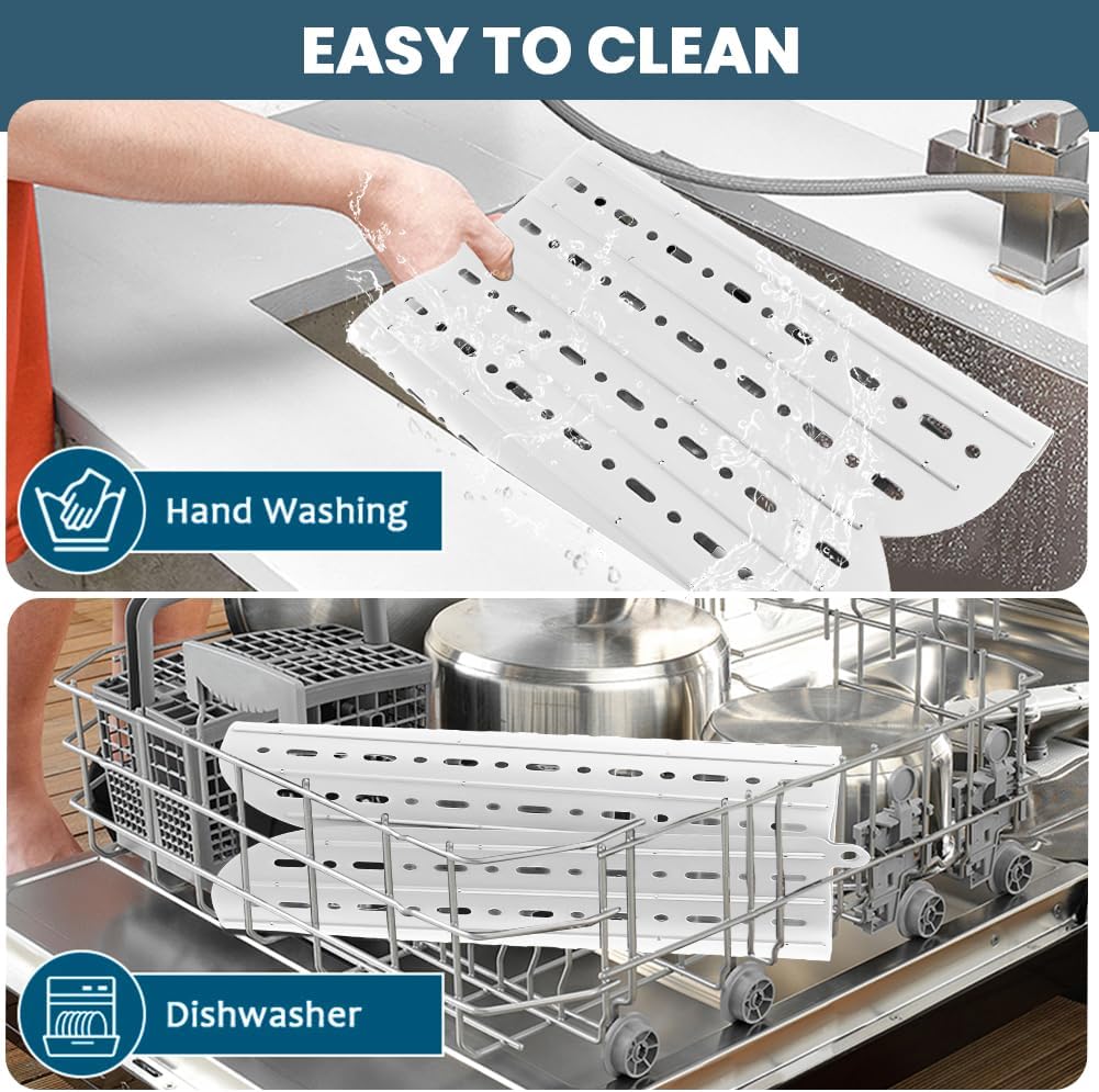 Foldable Bathroom Sink Top Cover - Heat Resistant Silicone Mat & Makeup Mat (White)