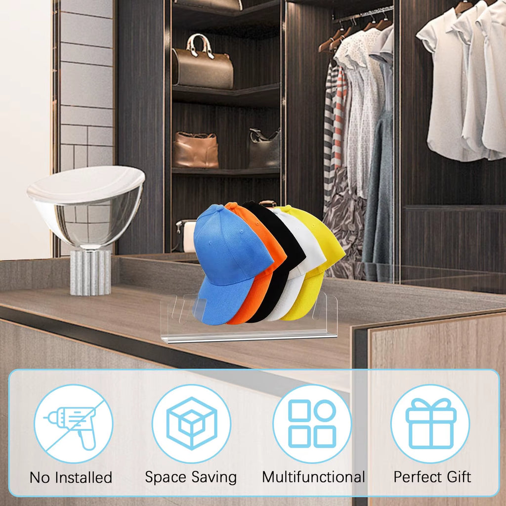 Baseball Cap Hat Holder Hat Storage Device Acrylic Cap Holder Durable Suitable for Bedroom Closet Dressing Table Store Display