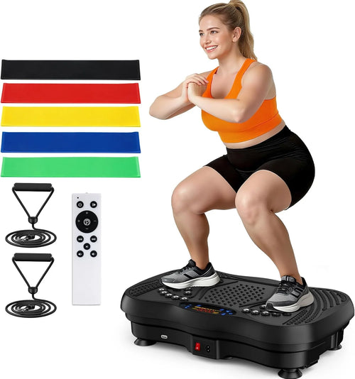 Transform Your Fitness Journey with the GLYLF Vibration Plate Exercise Machine - 130 Levels for Full Body Workouts, Lymphatic Drainage & Weight Loss, 450 Lbs Capacity, Bluetooth & Resistance Bands Included!