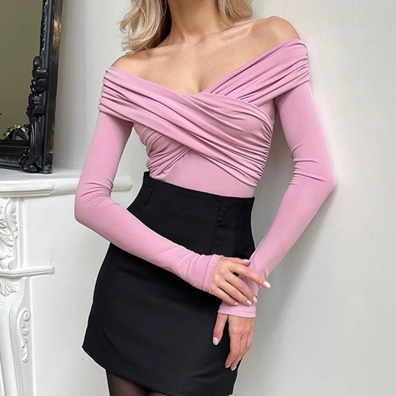 Elevate Your Style this Autumn with Our Stunning V-Neck Off Shoulder Slim Fit Jumpsuit for Women