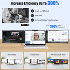 14" 1080P IPS Laptop Screen Extender | 280° Rotatable Portable Monitor, Plug & Play, Fits 13-17.3" Laptops, Compatible with Windows/Mac/Android/Chrome(Type-C/Usb Interfaces, Requires DP)