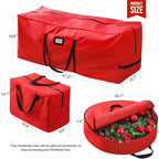 3Pcs Christmas Tree Storage Bag, Christmas Tree Bag for 7.5 FT Artificial Trees, Durable Waterproof with Reinforced Carrying Handles (Red)